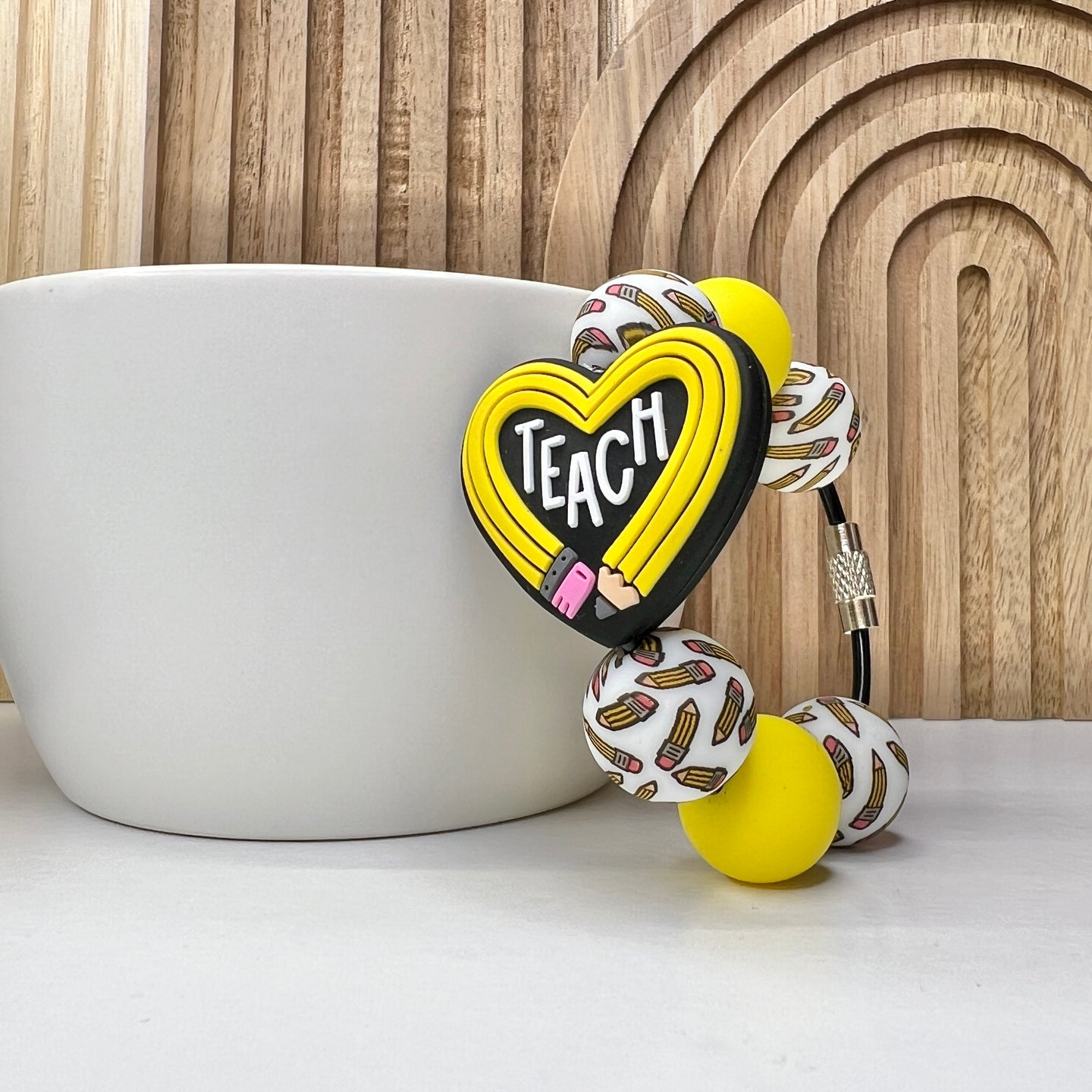 Teach Pencil Cup Charm